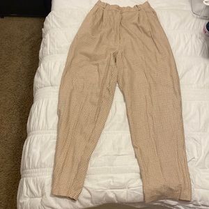 Cream plaid pants for sale!